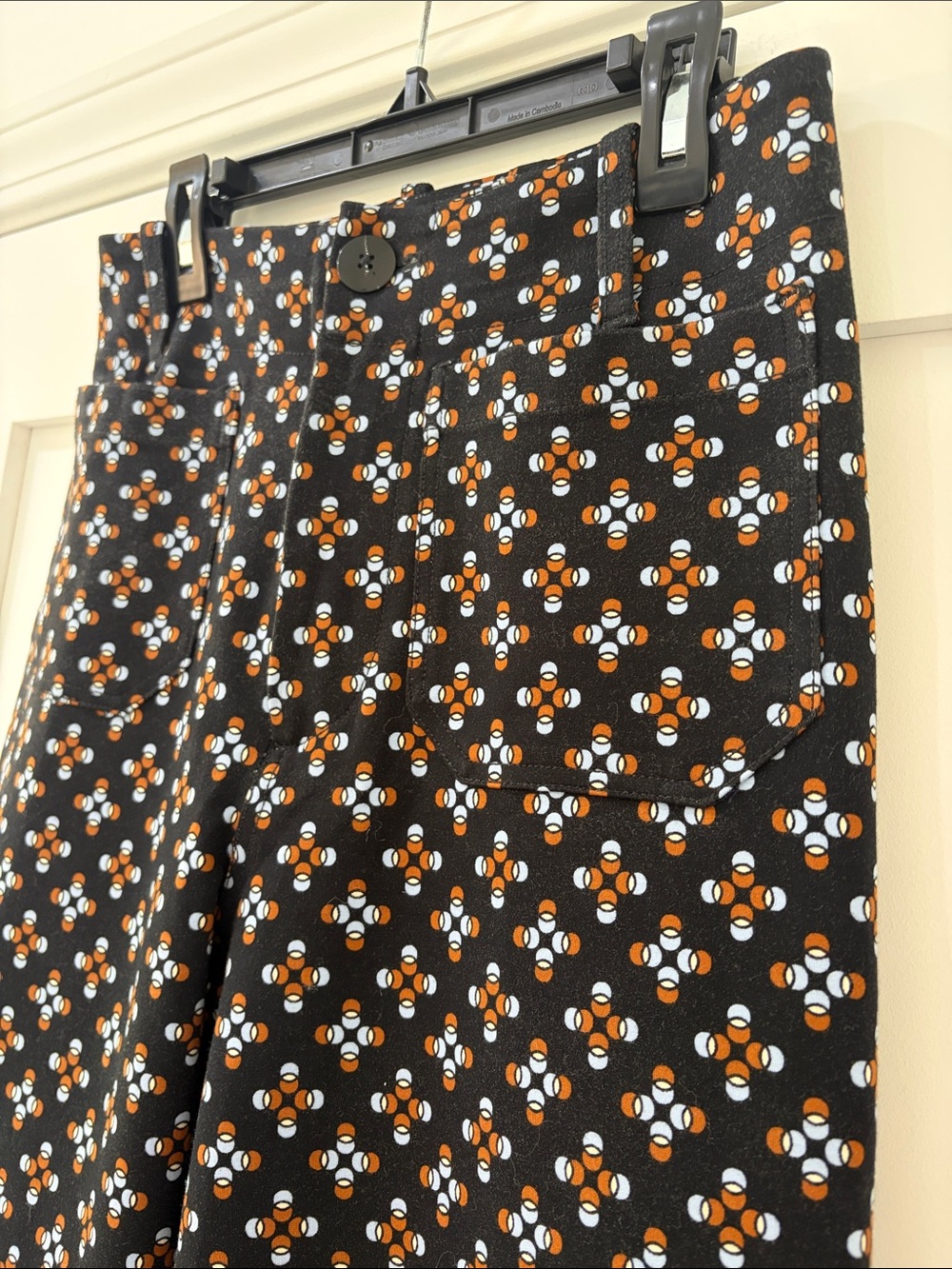 Anthropologie Maeve The Colette Wide Leg Crop Ponte Geometric Pants Size 26 - Picture 6 of 9